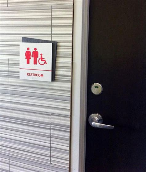 Fusion ADA Restroom Sign in the Salvation Army Chesapeake Center of Hope in Oklahoma City. # ...