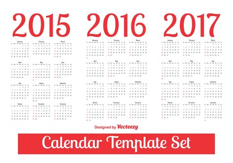 Calendar Template Set - Download Free Vector Art, Stock Graphics & Images