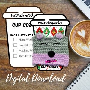 Printable Christmas Cup Cozy Template, PDF Download Coffee Sleeve, Packaging Market Display ...