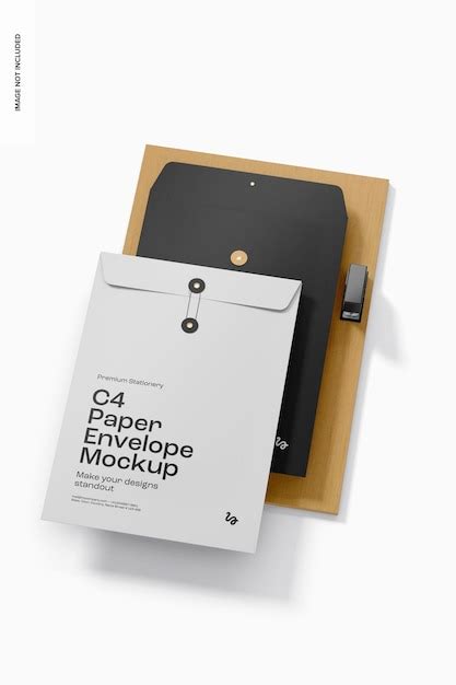 Premium PSD | C4 Paper Envelopes Mockup, Perspective