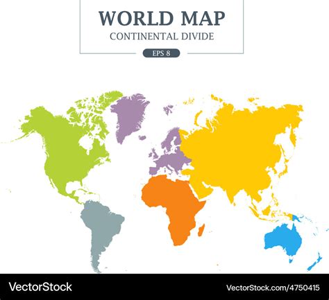 World map continental divide Royalty Free Vector Image