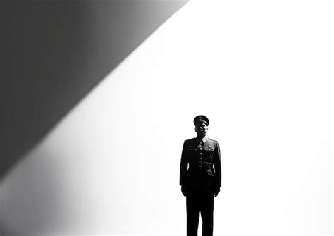 Premium AI Image | A minimalist composition of a dictator's silhouette against a stark white ...