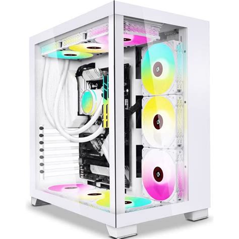 KEDIERS Boitier PC - ATX Tour en Verre Trempé Boitier de Jeu PC avec 7 Ventilateurs RGB, rouge ...