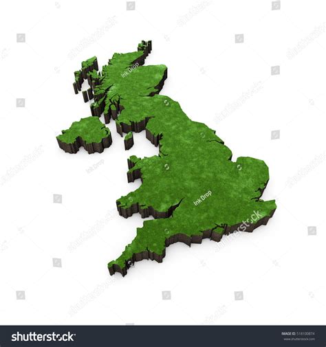 Map United Kingdom Grass Soil 3d Stock Illustration 518100874 ...