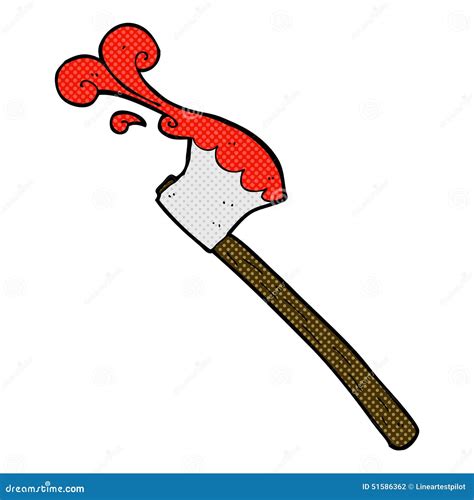 Comic cartoon bloody axe stock illustration. Illustration of doodle ...