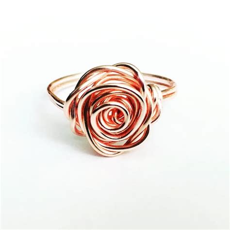 Rose Gold Rose Ring Rose Gold Ring Flower Ring Rose Shaped - Etsy