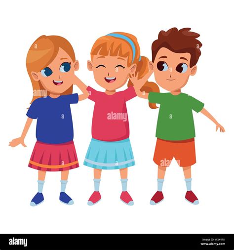 Kids friends playing and smiling cartoons Stock Vector Image & Art - Alamy