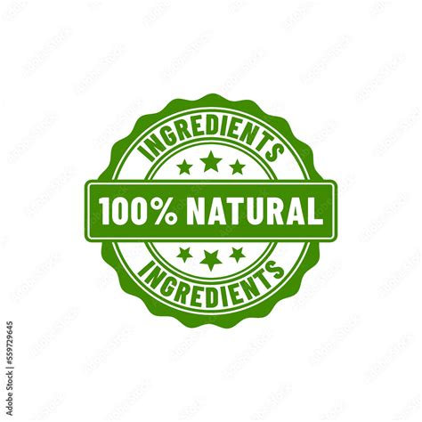 100% natural ingredients or Natural ingredients product icon vector illustration. Organic ...