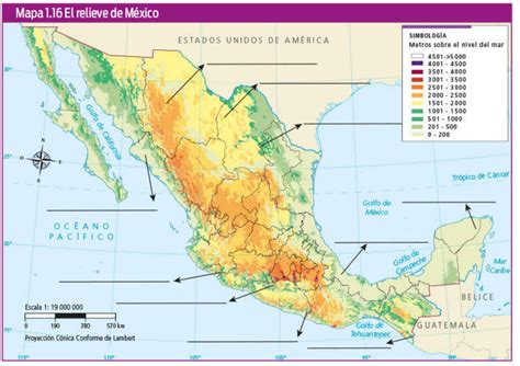 Distribución de las distintas formas de relieve en México - Geografía Cuarto de Primaria - NTE ...