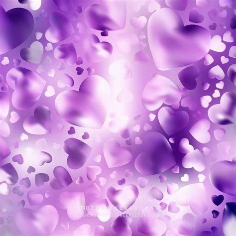 Abstract Romantic Purple Hearts Background