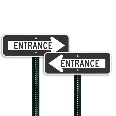 8 in. x 24 in. Entrance Sign with Left Arrow , SKU: K-6095