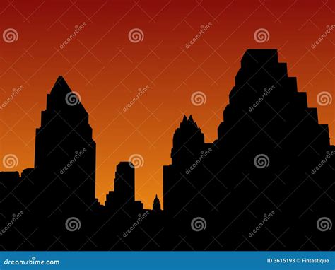 Austin Skyline at sunset stock illustration. Illustration of sunrise ...