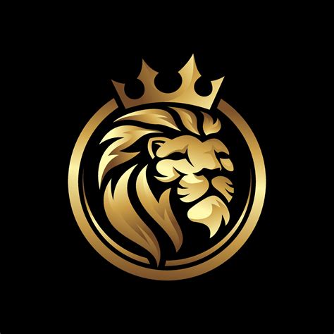 Royal Lion crown logo template. Elegant gold Leo crest symbol. Premium ...