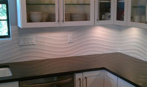 Kitchen Backsplash - Wave Panel Tile - Contemporary - Kitchen - Austin ...