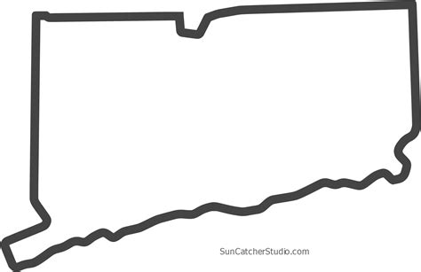 Free Connecticut Outline With Home On Border, Cricut Clipart - Full ...