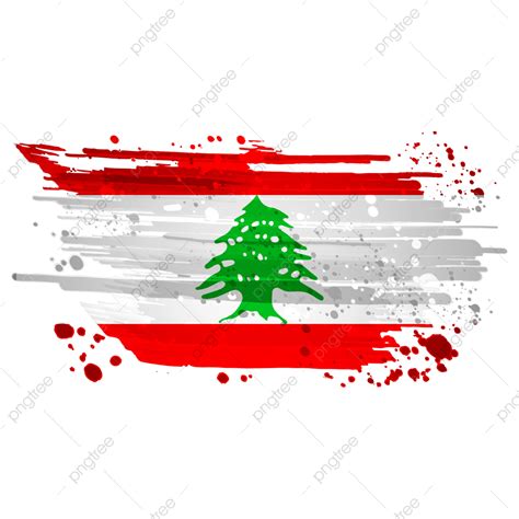 Lebanon Flag White Transparent, Lebanon Flag Watercolor Paint Brush ...