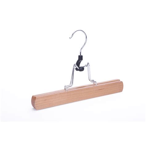 Premium Natural Wooden Trouser Clamp & Skirt Hanger – Display And Wholesale Hangers Expert