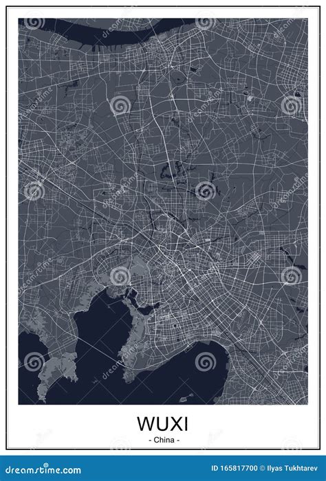 Map of the City of Wuxi, China Stock Illustration - Illustration of ...