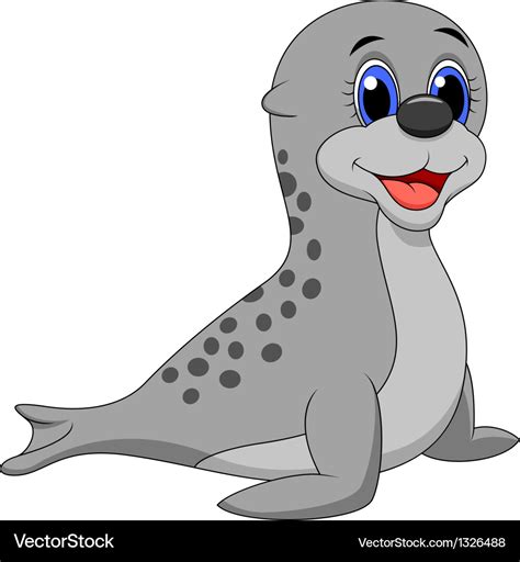 Baby seal cartoon Royalty Free Vector Image - VectorStock