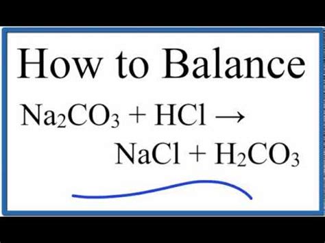 Balanced Chemical Equation For A Reaction Between Sodium Bicarbonate ...