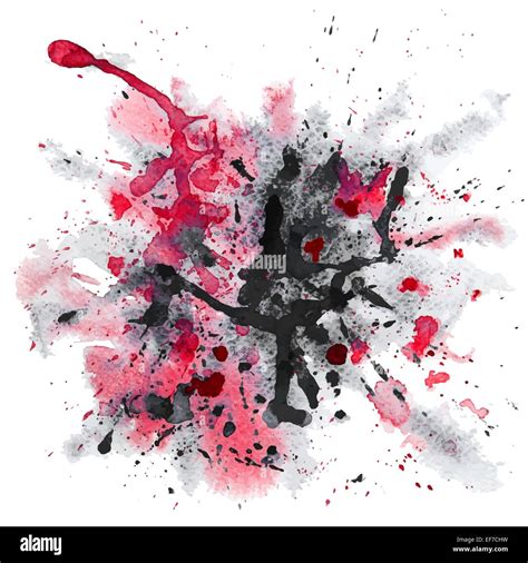 Vector Red and black Grunge Background With Watercolor Splash Stock ...