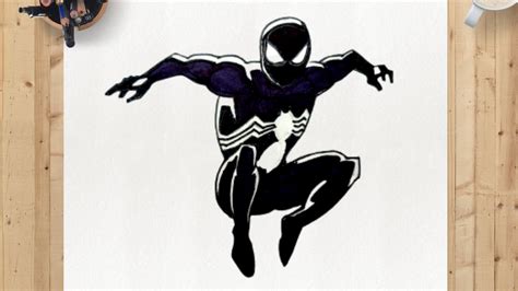 How to draw SPIDER MAN, Spiderman Drawing, Venom Spiderman, black costume spider man, Symbiote ...