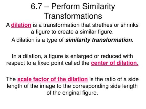 PPT - 6.7 – Perform Similarity Transformations PowerPoint Presentation ...