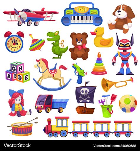 Kids toys set toy kid child preschool house baby Vector Image