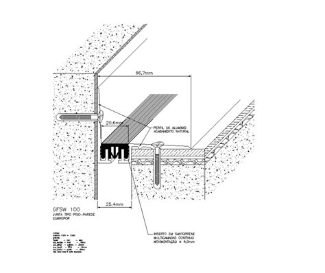 Section expansion joints plan dwg file - Cadbull