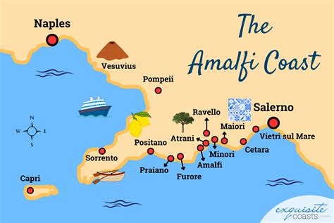 Amalfi Coast Map With Towns You Should Visit