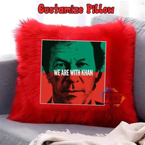 Amazing Imran Khan Pic Fur Cushion PTI Products Khan Fur Cushion 12 by12 - Online Printing ...