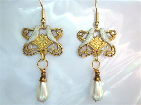 Art Nouveau earrings bridal earrings Art Deco earrings Victorian ...