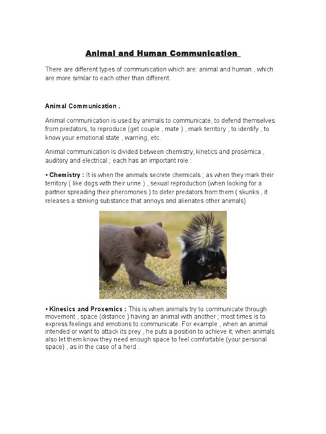 Animal and Human Communication | PDF | Nonverbal Communication ...