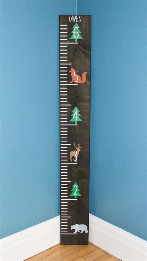 Wooden Growth Chart for Measuring Children|Height Board|Ruler|Baby shower gift|Kid's Room Decor ...