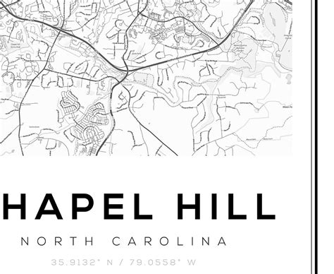 Chapel Hill Map Print Chapel Hill North Carolina North - Etsy