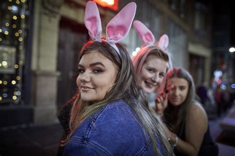 Iconic Newcastle upon Tyne nightlife girls dressed with bunny ears ...