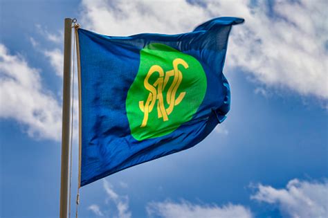 Sadc Flag Against The Blue Sky Stock Photo - Download Image Now - iStock