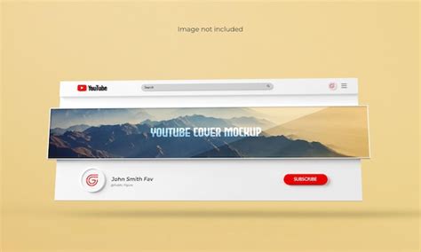 Premium PSD | Youtube cover or banner mockup 3d rendered interface