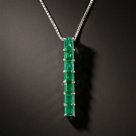 Estate Emerald Bar Drop Necklace - What's New