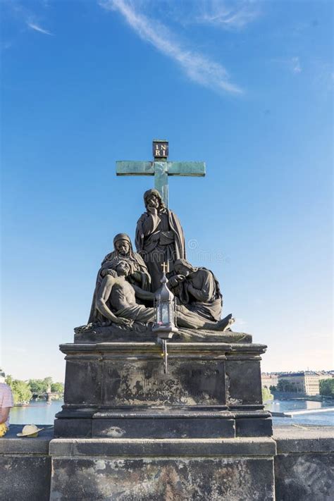 Details of Statues on Charles Bridge, Prague Stock Image - Image of ...