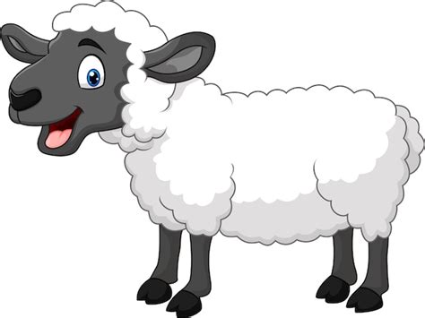 Premium Vector | Cartoon happy sheep posing isolated on white background