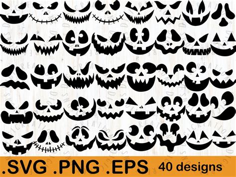 PUMPKIN CARVING SVG Bundle of 40 Pumpkin Carving Stencil pumpkin Face ...