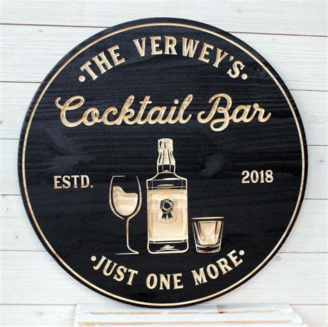 Cocktail Bar Bar Signs Bar Sign Personalized Bar Sign Personalized Signs Bar Decor Man Cave ...