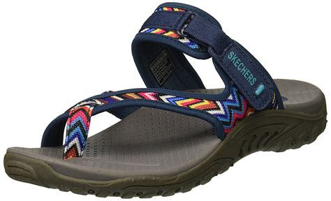 Skechers Womens Reggae Open Toe Walking Sport Sandals, Navy/Multi, Size ...