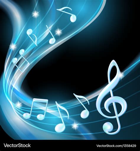 Blue abstract notes music background Royalty Free Vector