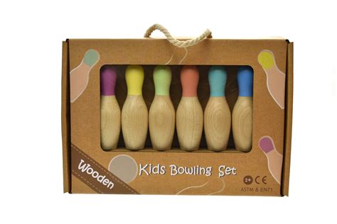 WOODEN BOWLING SET OLIVE - Kaper Kidz