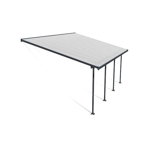 CANOPIA by PALRAM Feria 13 ft. x 20 ft. Gray/Clear Lean to Carport ...