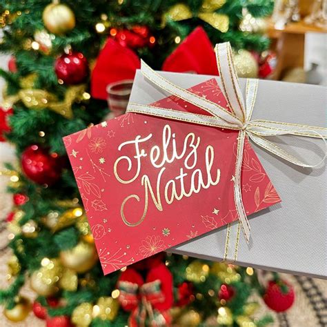 10un Postal Hot Stamping "Feliz Natal" - Coleção Natal - Luli Paper