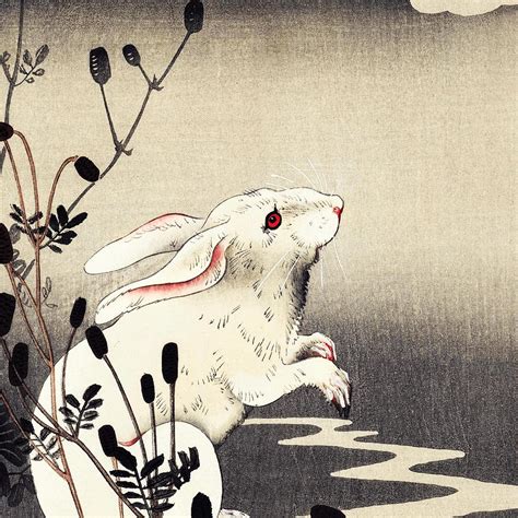 Rabbit Traditional Japanese Wildlife Digital Art by Cozy Guru - Fine ...