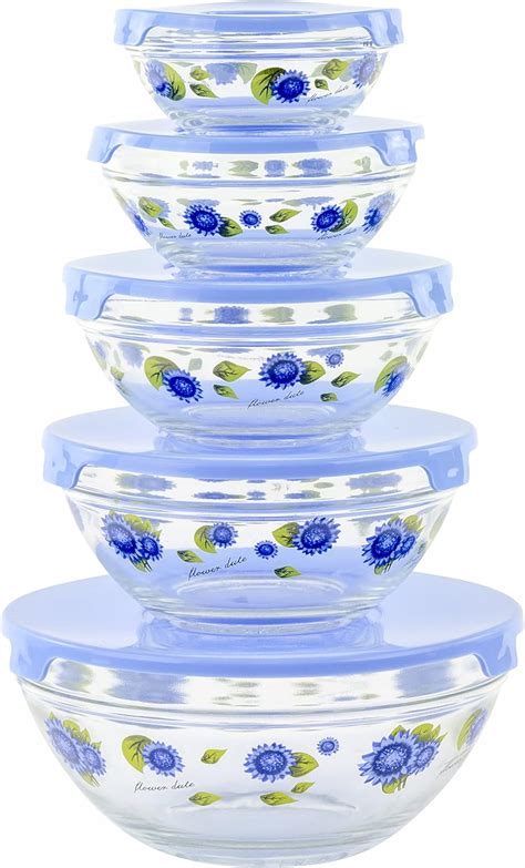 Amazon.com: Imperial 5 Pcs Glass Nested Dipping or Storage Bowls with ...